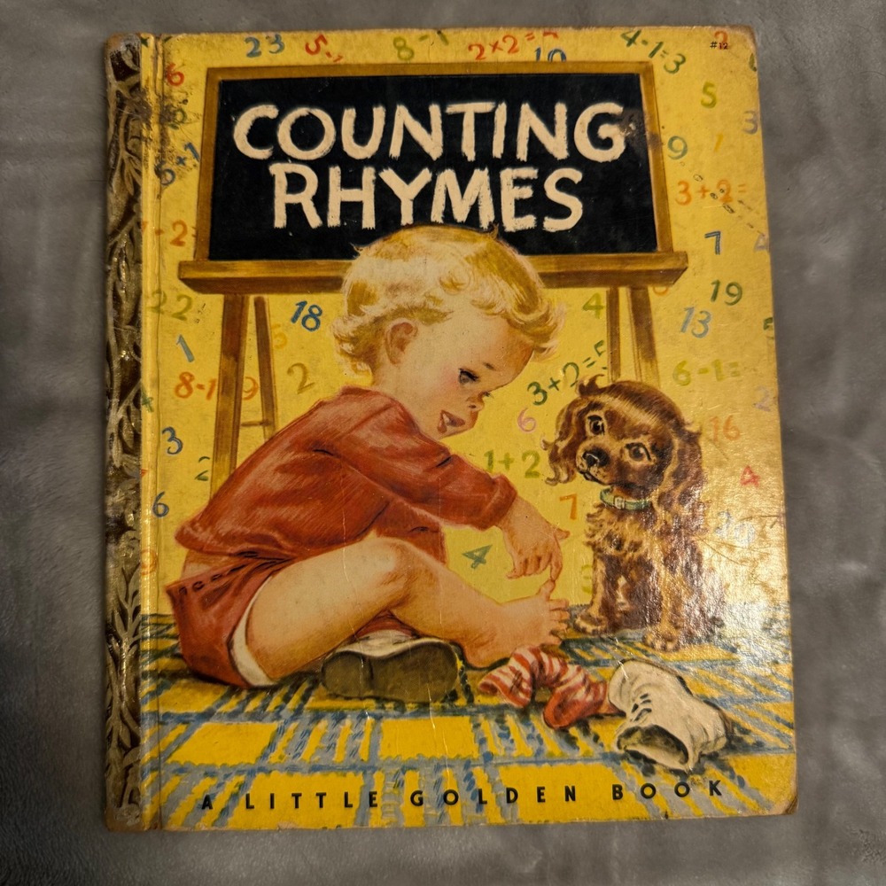Counting Rhymes Vintage Little Golden Book Midcentury Illustration Kids